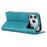 For iPhone 18 Pro / 17 Pro Case RFID Blocking PU Leather Phone Wallet Cover - Peacock Blue - 4