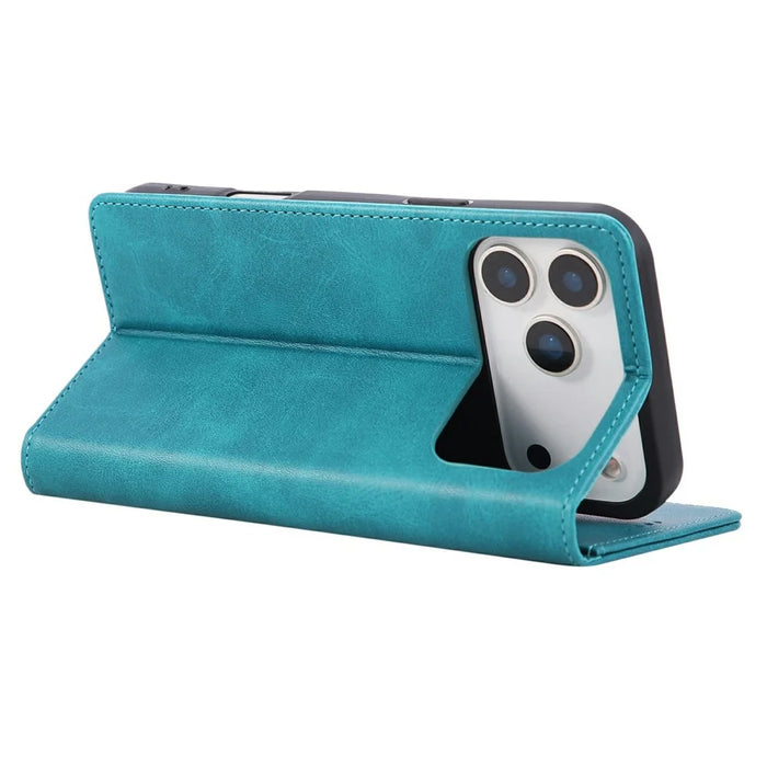 For iPhone 18 Pro Max / 17 Pro Max Case RFID Blocking PU Leather Phone Wallet Cover - Peacock Blue - 4