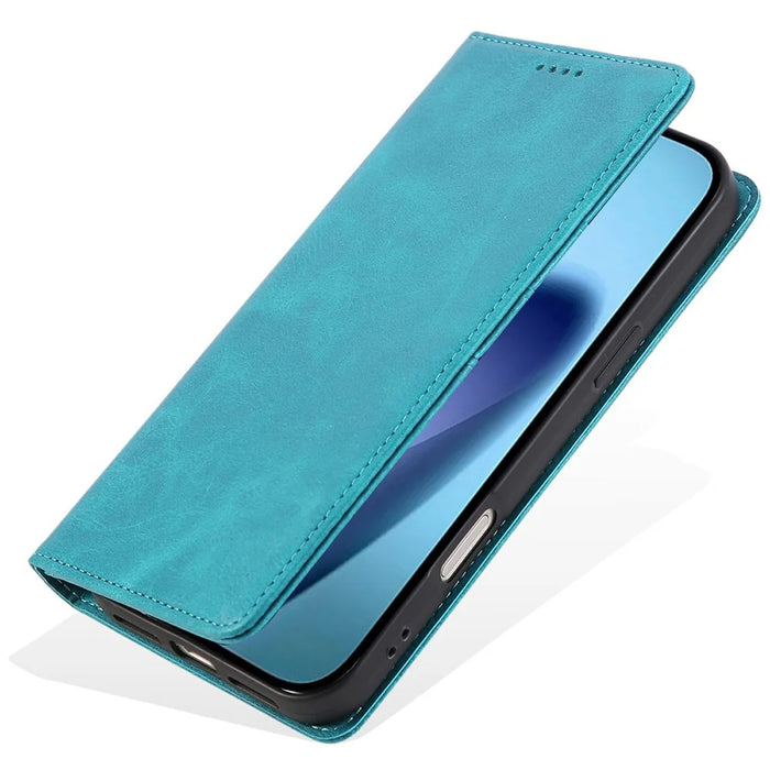 For iPhone 18 Pro Max / 17 Pro Max Case RFID Blocking PU Leather Phone Wallet Cover - Peacock Blue - 5