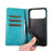 For iPhone 18 Pro Max / 17 Pro Max Case RFID Blocking PU Leather Phone Wallet Cover - Peacock Blue - 6