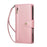 For iPhone 18 Pro / 17 Pro Case Zipper Wallet Rivet Decor Leather Phone Cover with Wrist Strap - Rose Gold - 6