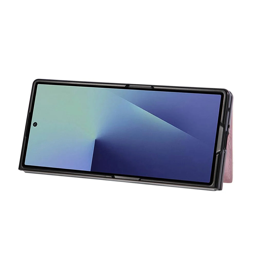 For Samsung Galaxy Z Fold7 5G Case Flower Leather PC RFID Blocking Phone Cover Card Slots - Dried Flower - 3