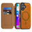 For iPhone 17 Case Compatible with MagSafe RFID Blocking Card Holder Leather Phone Cover - Brown - 2
