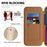 For iPhone 17 Case Compatible with MagSafe RFID Blocking Card Holder Leather Phone Cover - Brown - 6