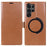For Samsung Galaxy S25 Ultra Magnetic Case Wallet Stand Leather Flip Phone Cover - Dark Brown - 1