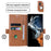 For Samsung Galaxy S25 Ultra Magnetic Case Wallet Stand Leather Flip Phone Cover - Dark Brown - 2
