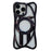 For iPhone 16 Pro Case Compatible with MagSafe Frameless Electroplated Hollow Design TPU Phone Cover - Black - 1