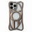 For iPhone 16 Pro Max Matte Case Compatible with MagSafe Frameless Electroplated Hollow Design TPU Phone Cover - Grey - 1