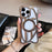 For iPhone 16 Pro Max Matte Case Compatible with MagSafe Frameless Electroplated Hollow Design TPU Phone Cover - Grey - 4
