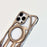 For iPhone 16 Pro Max Matte Case Compatible with MagSafe Frameless Electroplated Hollow Design TPU Phone Cover - Grey - 5
