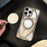 For iPhone 16 Pro Max Matte Case Compatible with MagSafe Frameless Electroplated Hollow Design TPU Phone Cover - Grey - 7