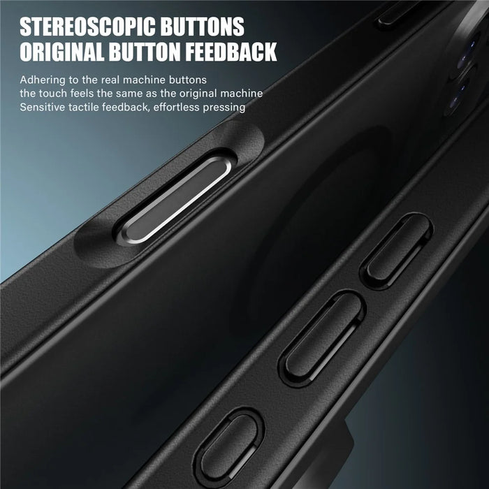 IPAKY For iPhone Air Magnetic Case Shockproof PC + TPU Matte Phone Cover - Black - 2