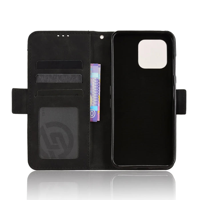 For Fairphone 6 Leather Case Phone Wallet Cover with Multiple Card Slots - Black - 5