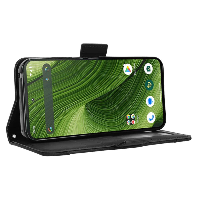 For Fairphone 6 Leather Case Phone Wallet Cover with Multiple Card Slots - Black - 7