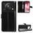 For Oukitel C60 Pro / Oukitel C60 PU Leather Case with Strap Crazy Horse Texture Phone Wallet Cover - Black - 1