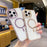 For iPhone 16 Pro Clear Case TPU + Acrylic Glitter Phone Cover Compatible with MagSafe - Blue - 5