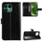 For Fairphone 6 PU Leather Case with Strap Crazy Horse Texture Phone Wallet Cover - Black - 1
