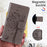 For iPhone 16 Pro Phone Case with Stand Cat Tree Pattern Leather Wallet Mobile Cover - Grey - 5