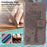 For iPhone 16 Pro Phone Case with Stand Cat Tree Pattern Leather Wallet Mobile Cover - Grey - 6