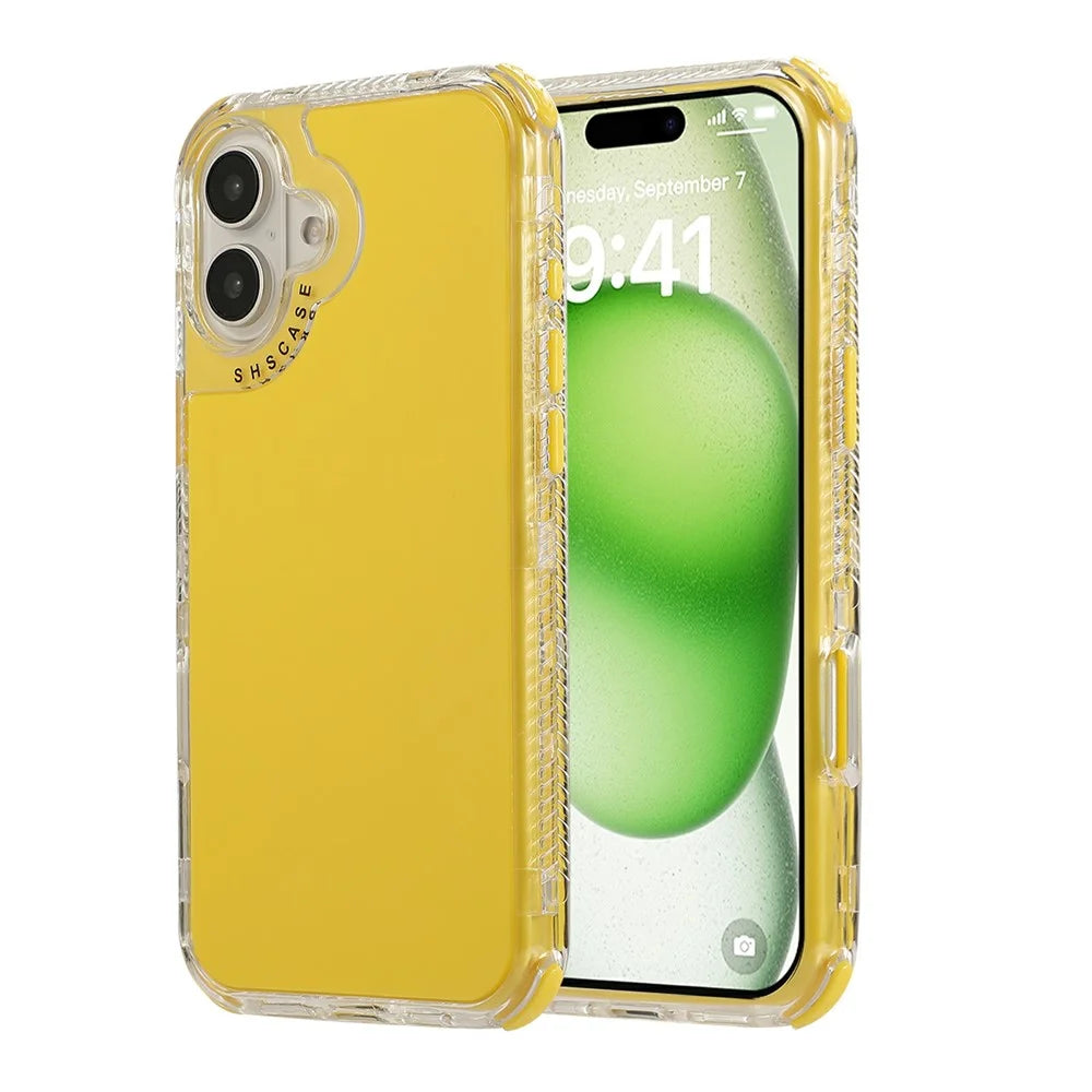 For iPhone 17 Case 3-in-1 Drop-Proof PC + TPU Phone Cover - Yellow - 1