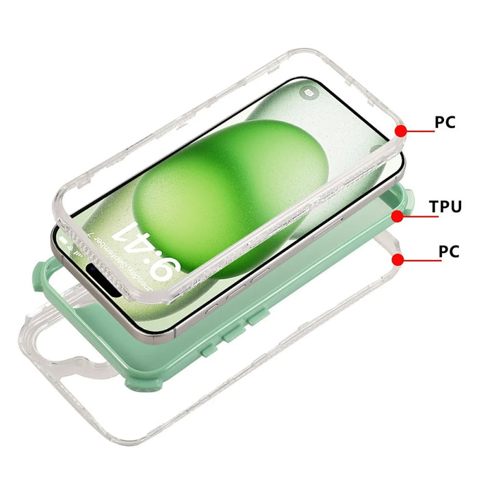 For iPhone 17 Case 3-in-1 Drop-Proof PC + TPU Phone Cover - Yellow - 4