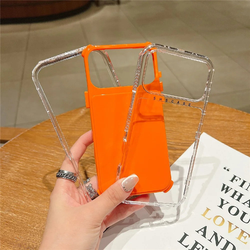 For iPhone 18 Pro / 17 Pro Case 3-in-1 Drop-Proof PC + TPU Phone Cover - Orange - 2