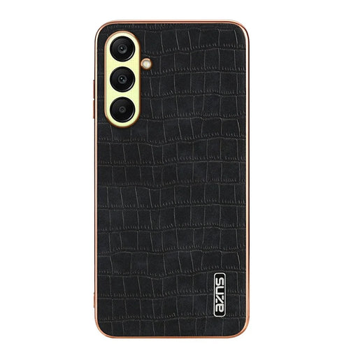 AZNS For Samsung Galaxy A18 5G / A18 4G / A17 5G / A17 4G / A26 5G Case Electroplating Crocodile Texture PU + TPU Phone Cover - Black - 2