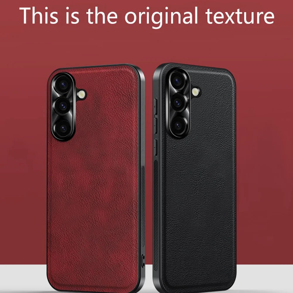 For Samsung Galaxy A36 5G Case PU + TPU + PC Phone Back Cover with Metal Lens Frame - Black - 7