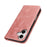 For iPhone 17 Case PU Leather Calf Textured Magnetic Closing Smart Phone Cover - Rose Gold - 6