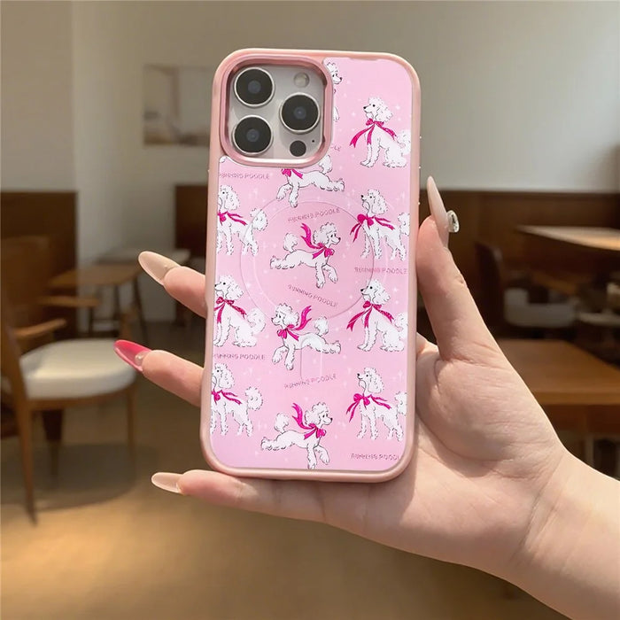 For iPhone 16 Pro Magnetic Case TPU PC Phone Cover with Detachable Running Dog Backplate - Green - 3