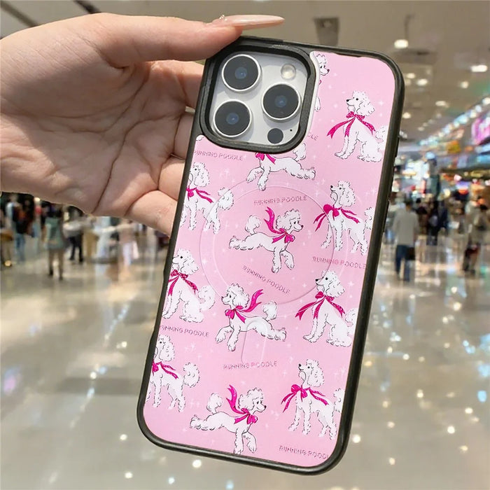 For iPhone 16 Pro Magnetic Case TPU PC Phone Cover with Detachable Running Dog Backplate - Green - 4