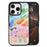 For iPhone 16 Pro Magnetic Case TPU PC Phone Cover with Detachable Cute Piggy Backplate - Black - 1