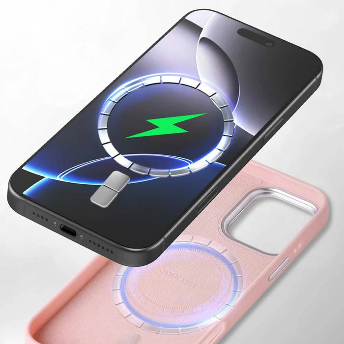 JAUCASE For iPhone 16 Pro Magnetic Case Snake Texture PU + TPU + PC Phone Back Cover - Purple - 5