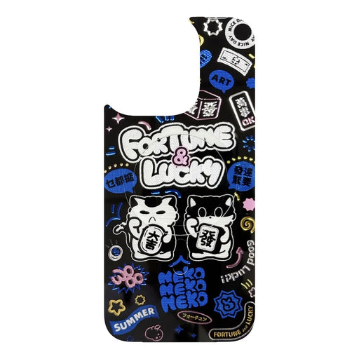 For iPhone 16 Pro Magnetic Case TPU PC Phone Cover with Detachable Blue Lucky Cat Backplate - Green - 2