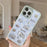 For iPhone 16 Pro Magnetic Case TPU PC Phone Cover with Detachable Cookie Bear Blue Backplate - Green - 4