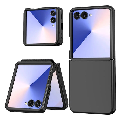 For Samsung Galaxy Z Flip7 5G Case Shockproof TPU PC Slim Phone Cover Skin-Touch - Black - 1