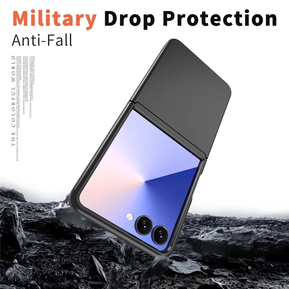 For Samsung Galaxy Z Flip7 5G Case Shockproof TPU PC Slim Phone Cover Skin-Touch - Black - 2