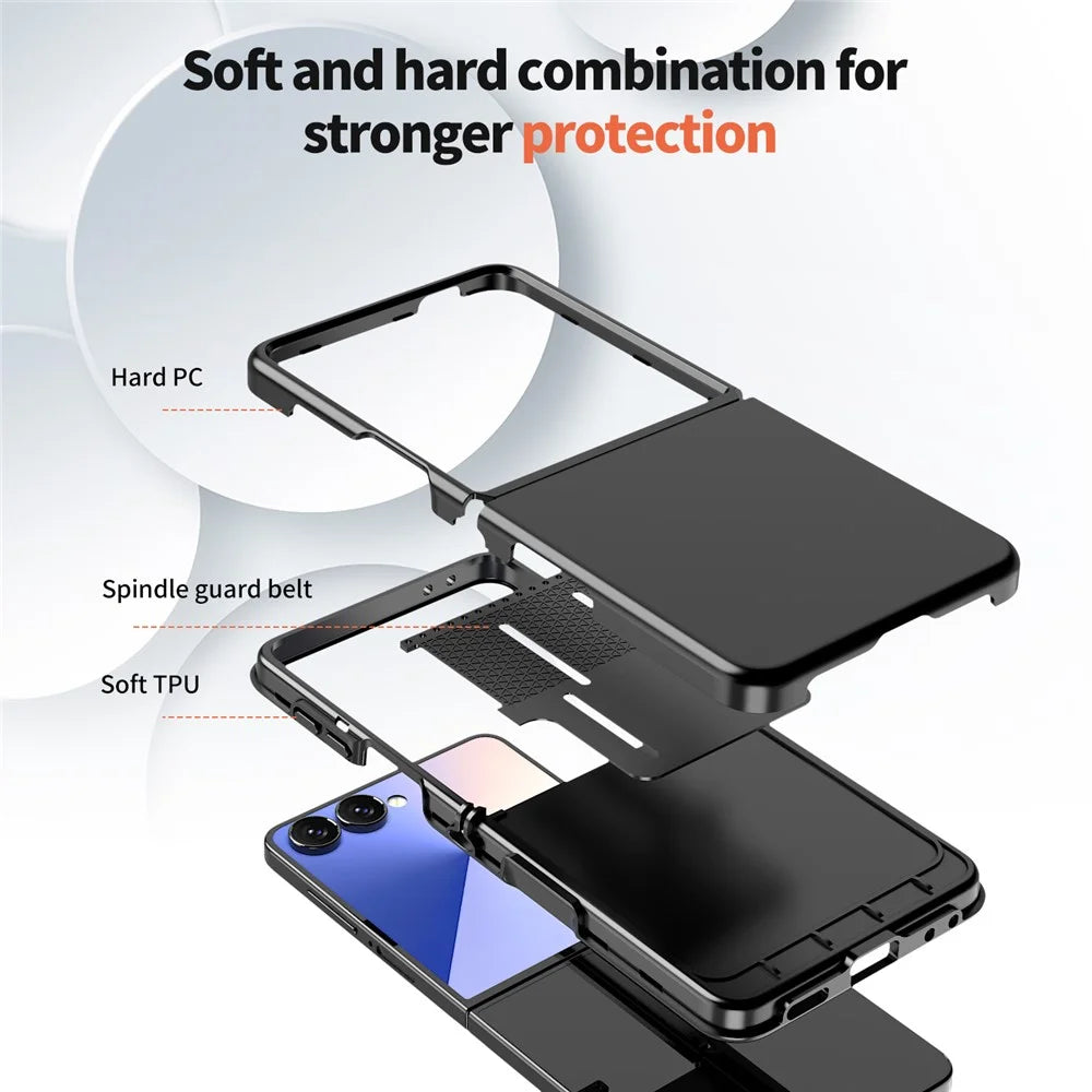 For Samsung Galaxy Z Flip7 5G Case Shockproof TPU PC Slim Phone Cover Skin-Touch - Black - 3