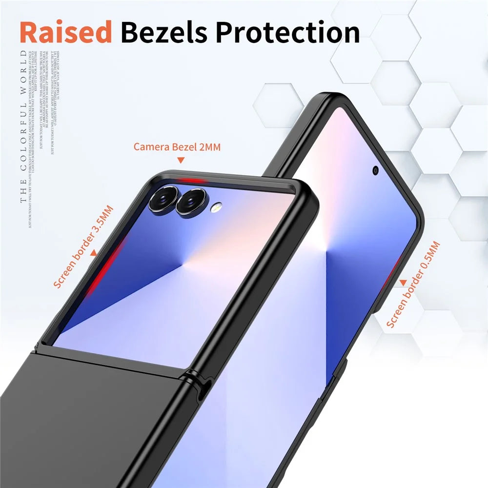 For Samsung Galaxy Z Flip7 5G Case Shockproof TPU PC Slim Phone Cover Skin-Touch - Black - 4