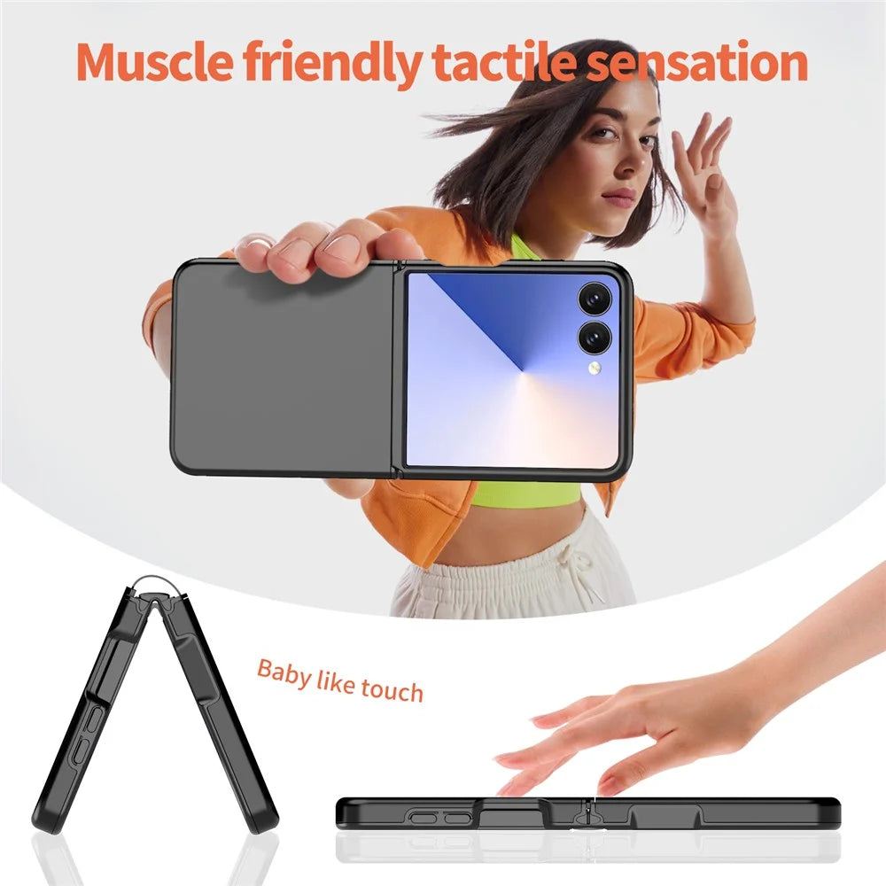 For Samsung Galaxy Z Flip7 5G Case Shockproof TPU PC Slim Phone Cover Skin-Touch - Black - 6