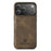 DG.MING For iPhone 18 Pro / 17 Pro Case PU Leather Covered PC + TPU Hybrid Phone Shell - Coffee - 1