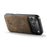 DG.MING For iPhone 18 Pro / 17 Pro Case PU Leather Covered PC + TPU Hybrid Phone Shell - Coffee - 5