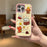 For iPhone 16 Pro Max Magnetic Case TPU PC Phone Cover with Yellow Duck Knitted Cat Backplate - Pink - 2