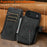 SUTENI Q-05 For iPhone Air Wallet Case 2 in 1 Detachable Leather Flip Phone Cover with Stand - Black - 5