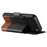 SUTENI Q-06 For iPhone 17 Pro Max Case Color Splicing Magnetic Detachable Leather Phone Cover - Black - 3