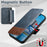 SUTENI Q-06 For iPhone Air Case Color Splicing Magnetic Detachable Leather Phone Cover - Blue - 5