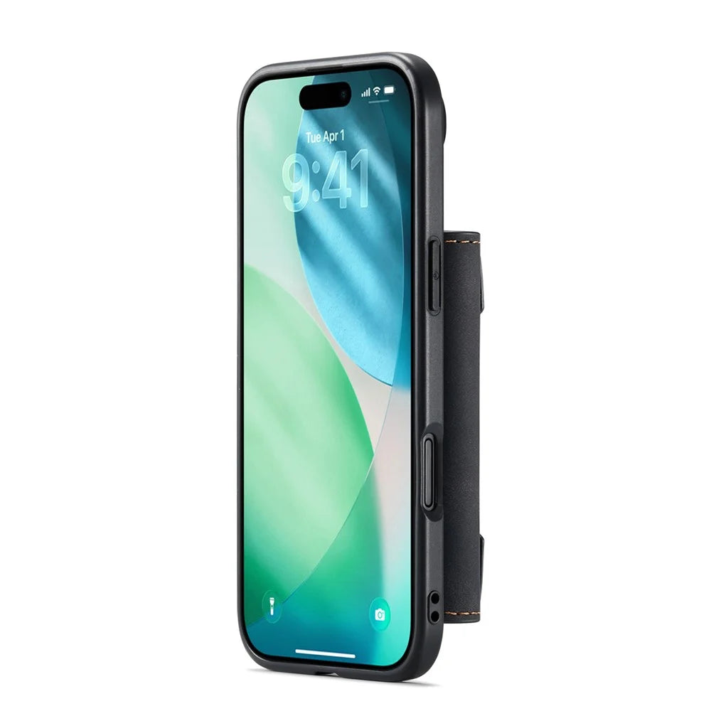 DG.MING M2 Series for iPhone Air Case PU + PC + TPU Phone Cover Detachable Wallet - Black - 3