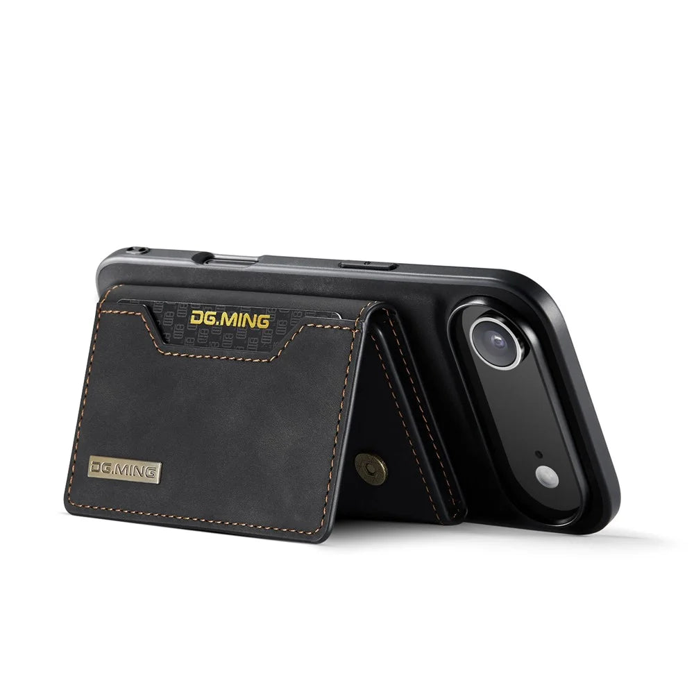 DG.MING M2 Series for iPhone Air Case PU + PC + TPU Phone Cover Detachable Wallet - Black - 6