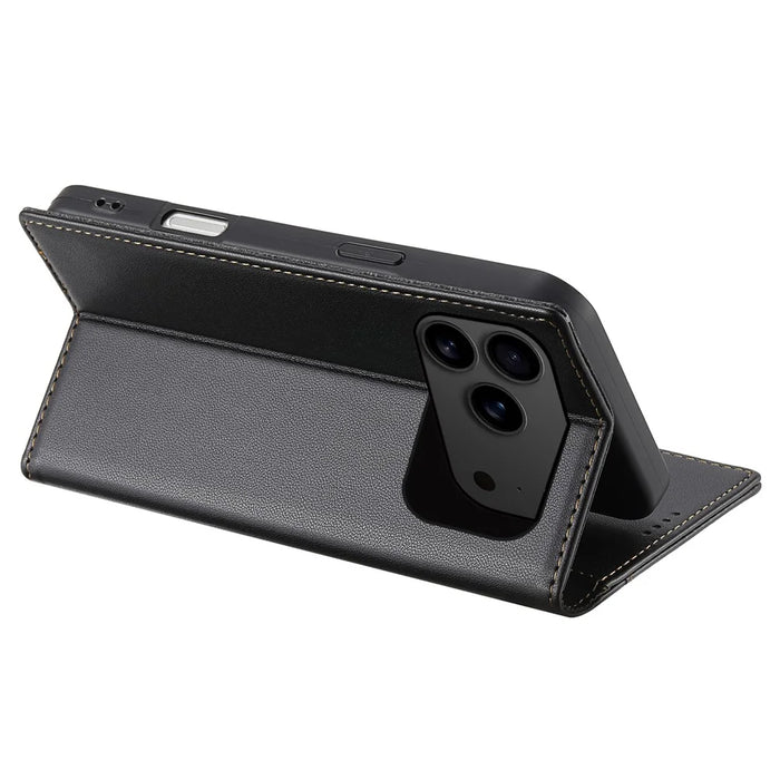 N.BEKUS P3 For iPhone 18 Pro Max / 17 Pro Max Case RFID Blocking Wallet Stand PU Leather Flip Phone Cover - Black - 3