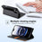 N.BEKUS P3 For iPhone 16 Pro Case RFID Blocking Wallet Stand PU Leather Flip Phone Cover - Black - 5